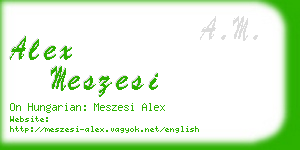 alex meszesi business card